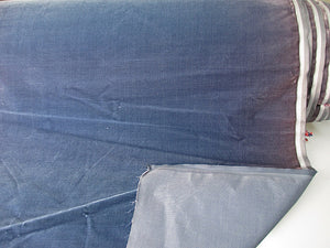 Antique velvet fabric France Victorian cotton silk Dusk Blue