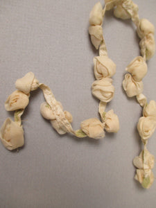 Antique Victorian Silk roses Ribbon work Bridal