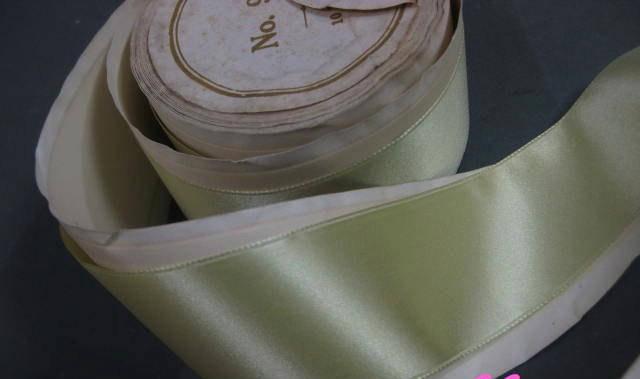 French silk ribbon pastel lime green 1 1/2 in width