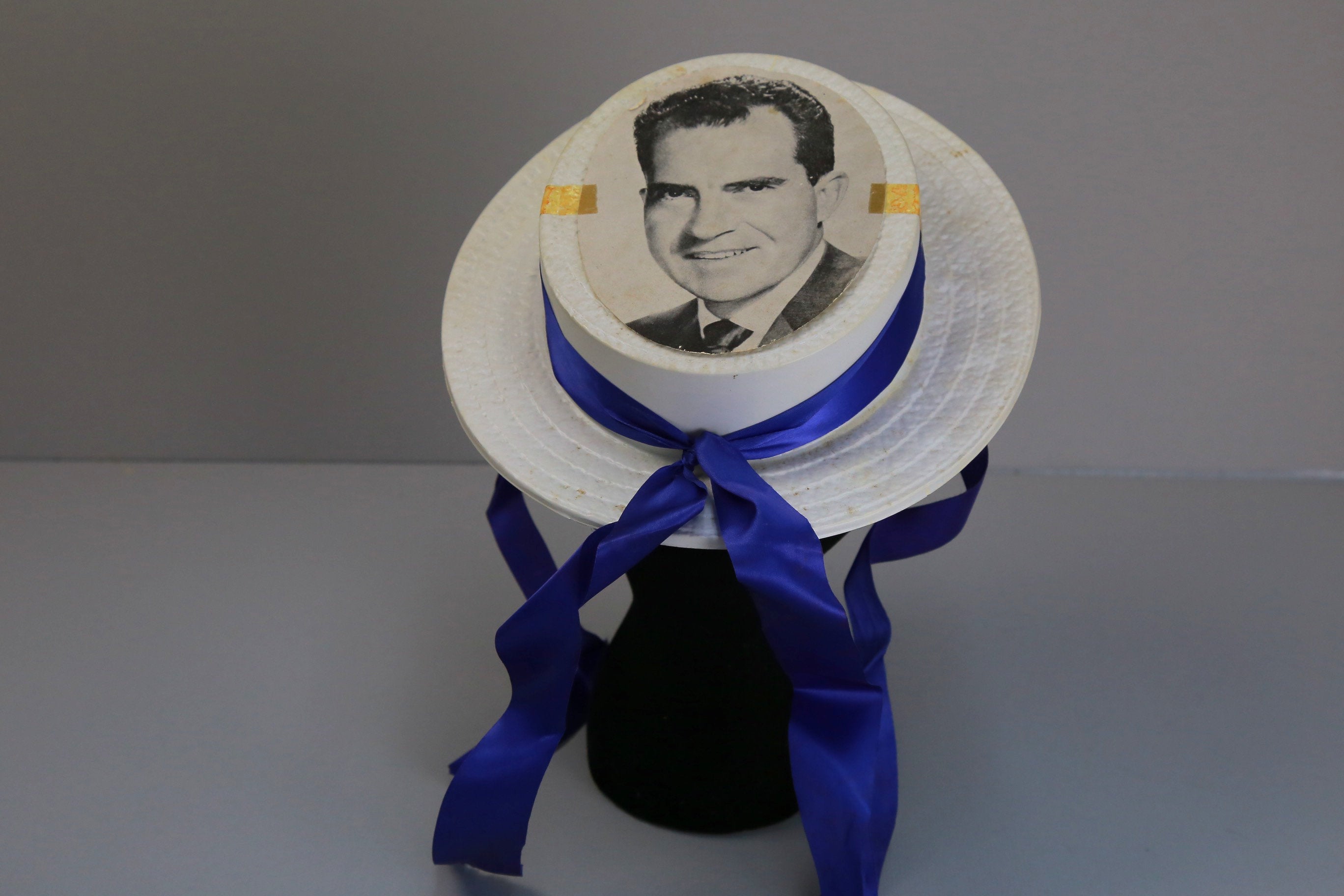 Vintage political campaign worker hat Nixon Lodge