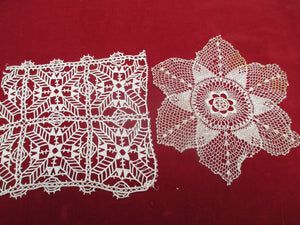 Antique Victorian Lace Doilies 2 pc lot