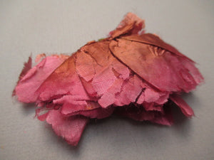 Antique Victorian Pink Silk fabric Flower