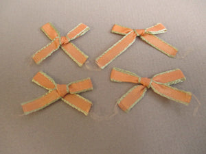 Antique Victorian Silk ribbon bows 4 pc