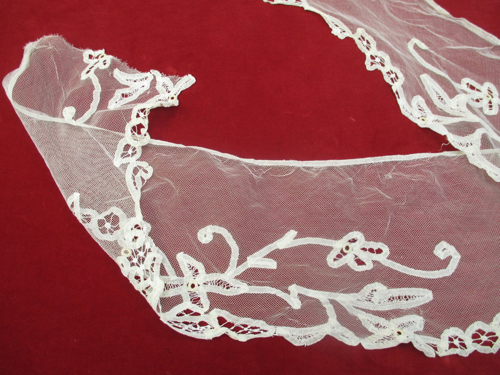 Antique Victorian Handmade Lace flounce