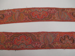 Antique Victorian Red Paisley Border