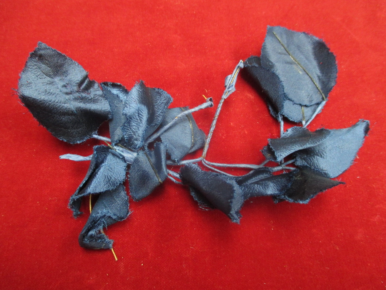 Antique Victorian Blue silk Millinery flowers