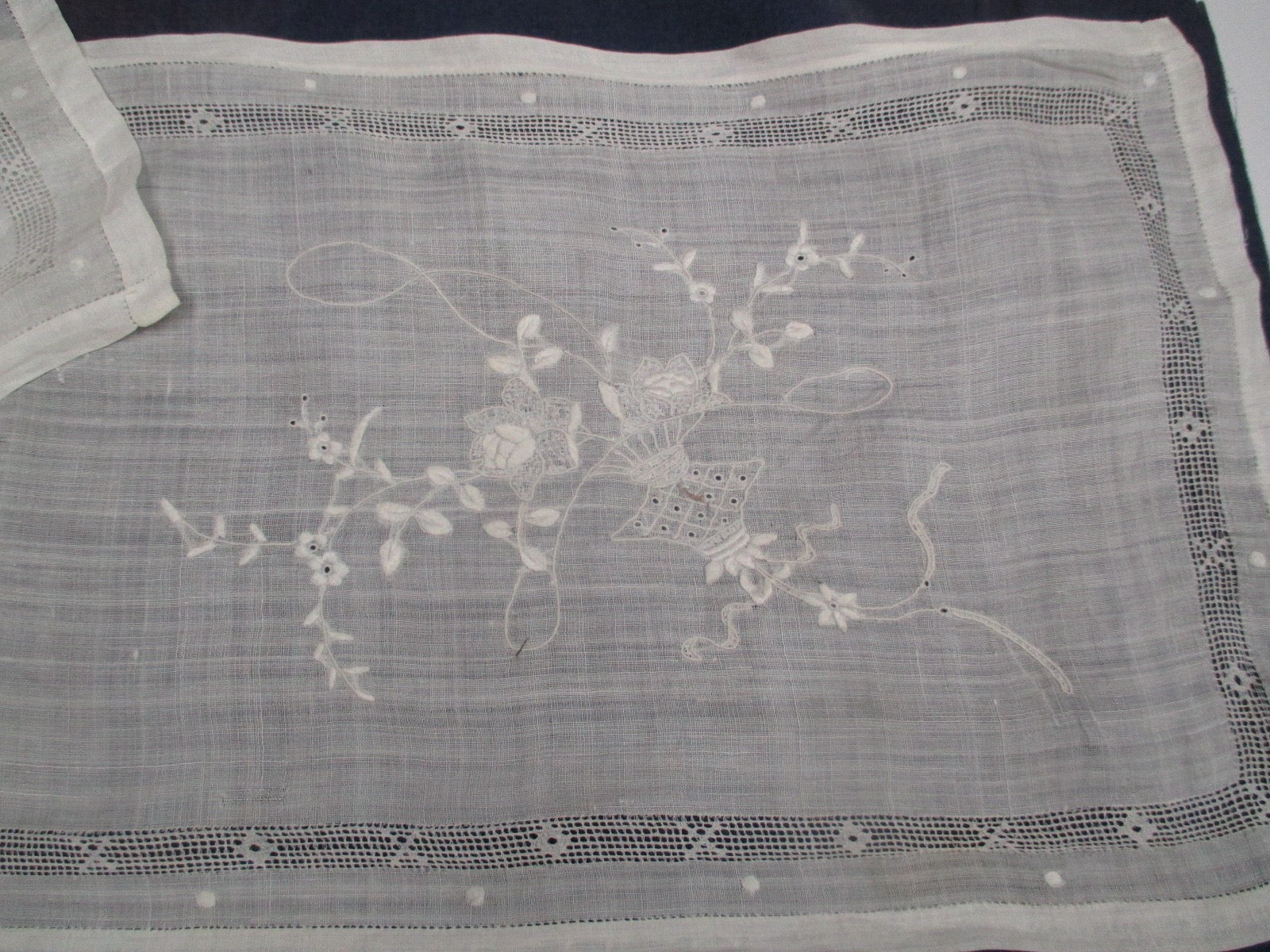 Antique Victorian Embroidered table Runner