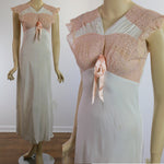 Vintage 40s 1940s WWII era womens lace nightgown