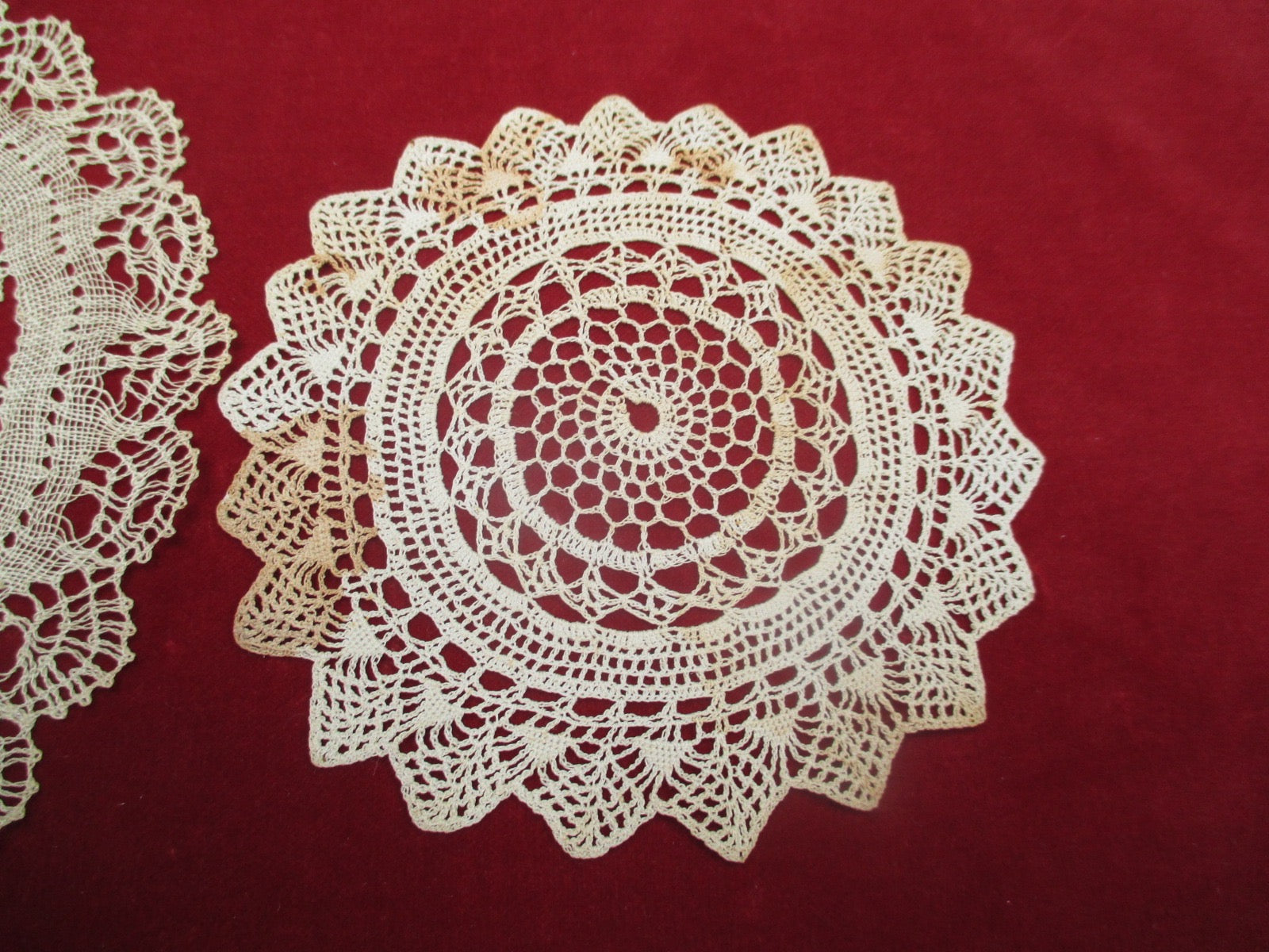 Antique Victorian Lace doilies set of 2