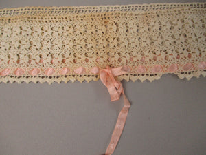 Vintage 20s Crochet lace Panel for Corset Cover
