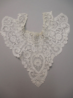Antique lace Duchesse lace yoke collar w point de gaze inserts