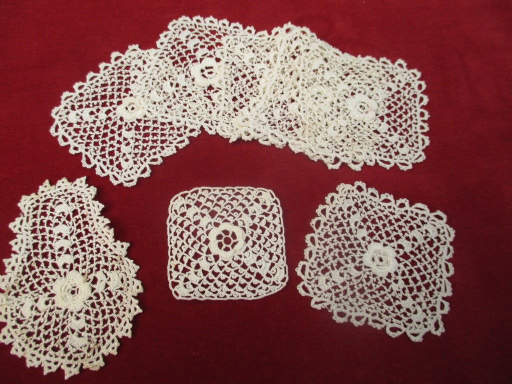 Antique Victorian lace Appliques set of 8