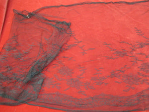 Antique Victorian Black lace Bonnet Veil