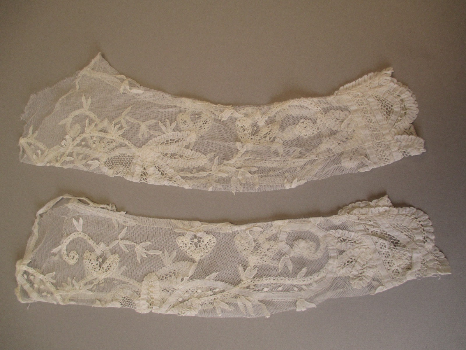 Antique Victorian Brussels lace Bridal sleeves