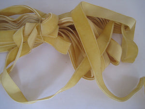 Vintage 50s Maize yellow velvet ribbon narrow ribbon rayon velvet ribbon 5/8 inch Wide
