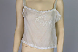 Antique Victorian embroidered chemise corset cover