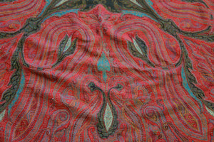 Antique 19th century hand woven Kashmir Paisley shawl Signed