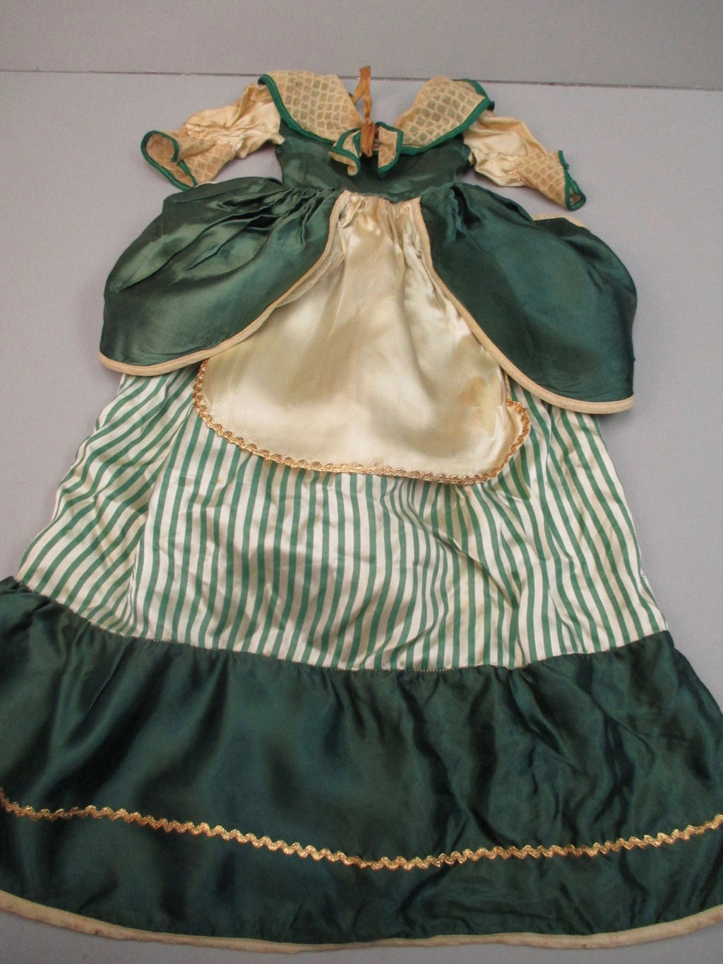 Vintage green satin doll dress