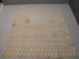 Antique Victorian edge lace  embroidered net