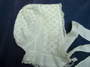 Antique Victorian Cotton baby bonnet