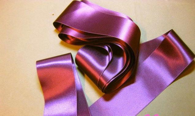 Purple silk ribbon double sided 2 inch plum purple Y964