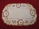 Antique Victorian Embroidered Net Doily